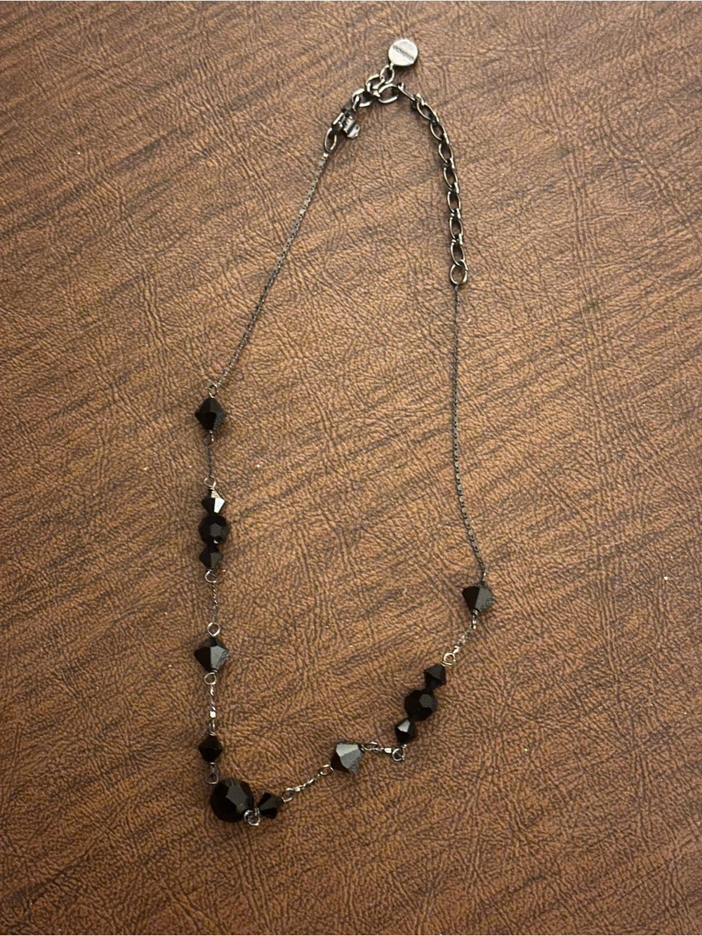 Givenchy Black Beaded Station Necklace Vintage Women